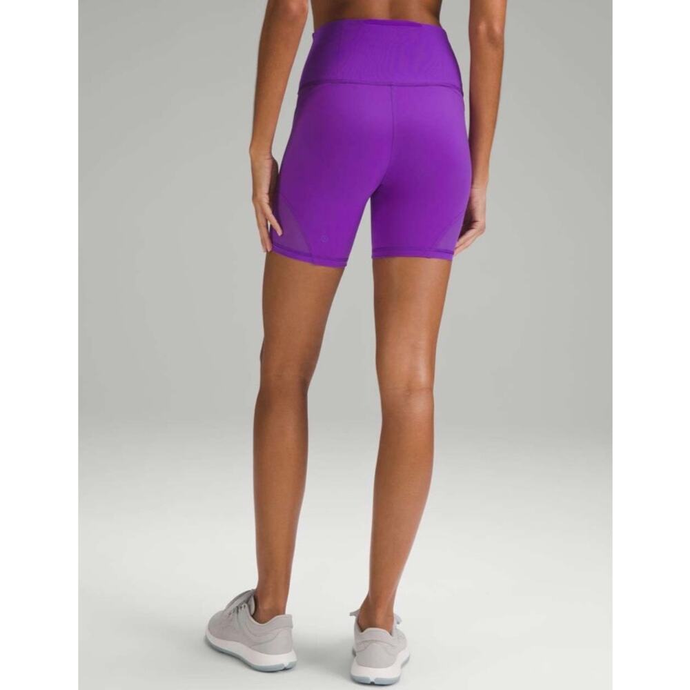 Lululemon Wunder Train mesh panel high-rise short 6” in atomic purple‎